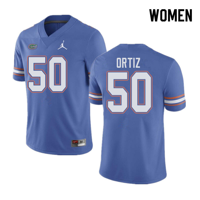 Jordan Brand Women #50 Marco Ortiz Florida Gators College Football Jerseys Sale-Blue - Click Image to Close